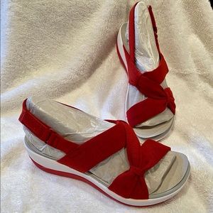 Clarks Cloudsteppers Red Sandals